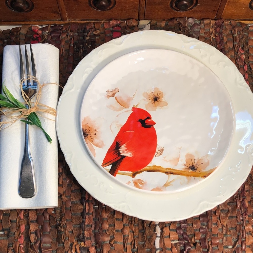 Wild Bird Plates Cardinal Bluebird Designs NWT Set of 2 by Giftcraft Collection - Picture 2 of 13